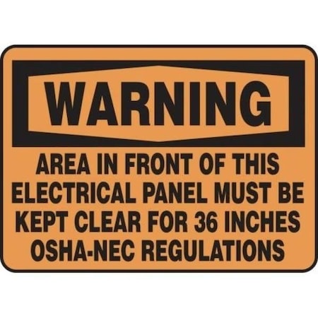 Accuform OSHA WARNING SAFETY SIGN AREA IN MELC304XL MELC304XL